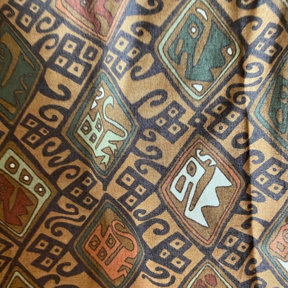 Peruvian Connection Brown Printed Jacket Size L - image 6